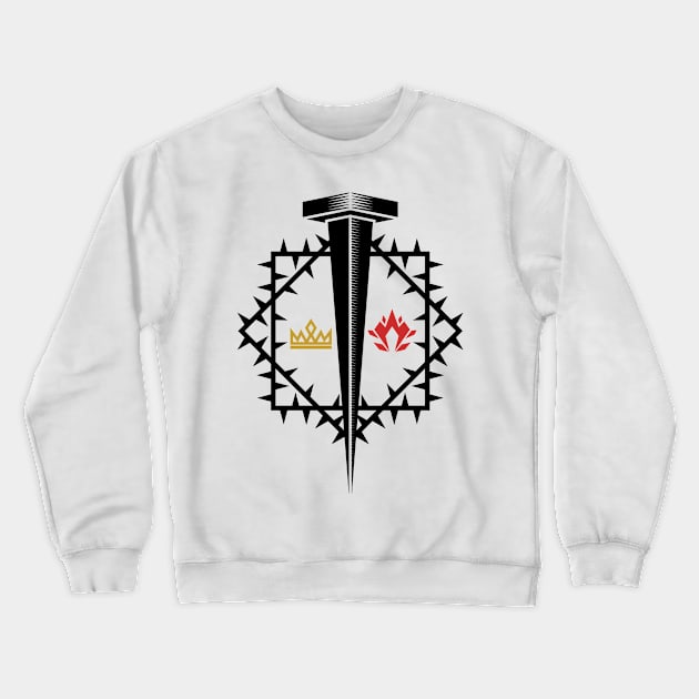 Christian illustration. Nail and crown of thorns. Crewneck Sweatshirt by Reformer